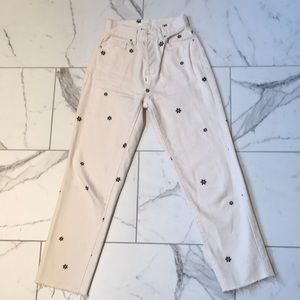 PacSun White Daisies High Rise Straight Leg Jeans